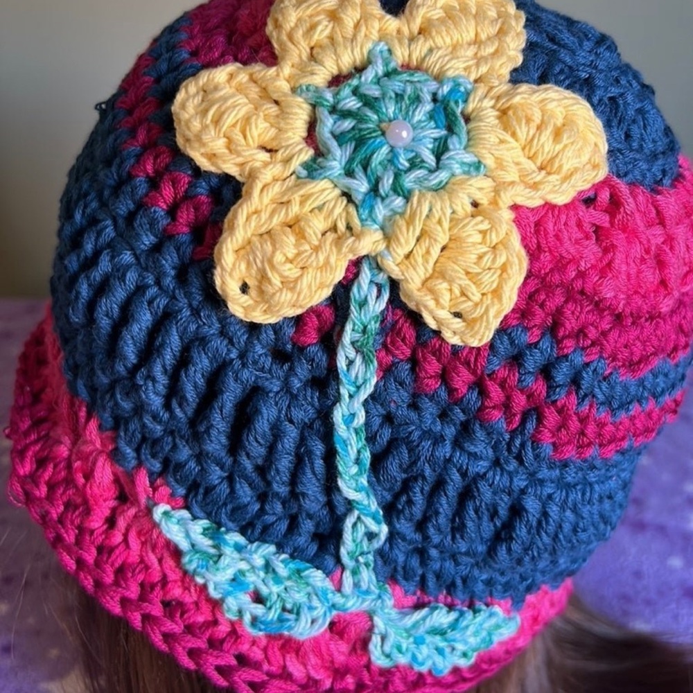 Crochet cotton beach beanie medium new - Picture 2 of 8